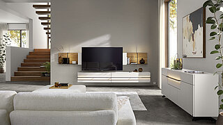 Wohnmoebel Maestra in Fb. Lichtgrau und Eiche von Musterring