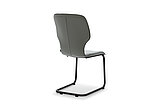Cantilever chair SV 1444, approx. W 49, H 96, SH 48, D 64, SD 42 cm, Tendens Steel genuine leather LD1111 Steel; base: RAL 9017 - traffic black