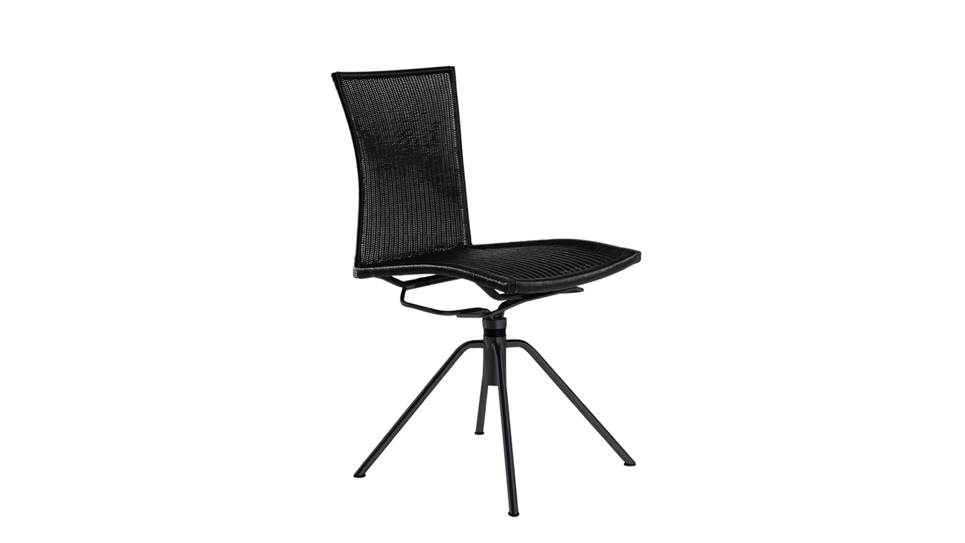Gartenstuhl Helmond-Outdoor pulverbeschichtet in schwarz mit Kunstgeflecht onyxschwarz von Musterring Gartenstuhl Helmond-Outdoor
