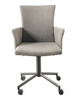 Homeofficestuhl 6711 mit geschlossener Armlehne, ca. B 56, H 91, SH 50, AH 69, T 58, ST 47 cm, Gestell: pulverbeschichtet in schwarz, Stoff JAB 24075