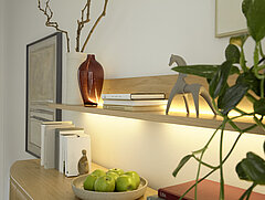 Wandboard 8923, Asteiche, ca. B 165, H 17, T 20 cm