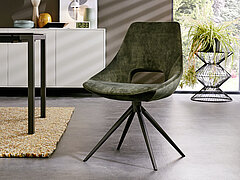 R 2019 chair, approx. W 55, H 87, SH 46, D 62, SD 46 cm, tripod base: BP 100 anthracite, fabric Adore 156 Hunter (A) (100% polyester)