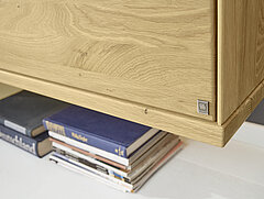 Wall units detail V 17987 in solid wild oak, bianco oiled