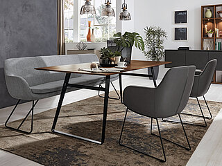 Dining table 4883-83-080, approx. 200 x 100, H 77 cm, solid wild walnut, oiled