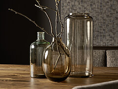 T 2050 dining table 7883-83-080, approx. 200 x 100, H 75 cm, metal frame, powder-coated in bronze, wild walnut, oiled