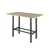 Stehtisch (67410), Tischplatte HPL Eiche bianco, mit abgeschrägter Tischkante,
Gestell Quadratrohr, pulverbeschichtet schwarz, ca. L 160, B 90, H 106 cm