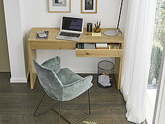 Functional table 78609, approx. 126 x 40, H 78 cm, knotty oak