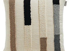 Musterring Heimtextilen: Kissen Rythm, (71279-030-45-45), Fb. natur (100 % Polyester) gewebt, VS: bestickt, mehrfarbige NeedlePunch Streifen, RS: einfarbig, ca. L 45, B 45 cm, ohne Füllung