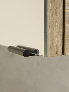 Detail Griffset (ZDVSPSG2, 3 Stück) schwarz matt, für Spiegelschränke mit einfach verspiegelten Türen