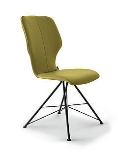 Spider base chair 1443, approx. W 49, H 95, SH 48, D 63, SD 42 cm, Tendens lime leather LD7601