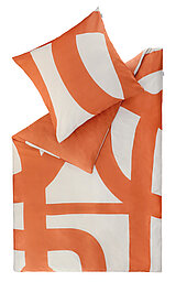 Bettwäsche JustB Heimtextilien Scribble in orange und weiß von Musterring