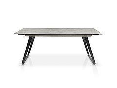 JustB! SP100 dining table 2883-30-080, HPL tabletop in cement design, black powder-coated frame, approx. 200 x 100, H 77 cm
