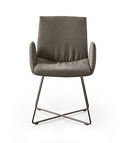 Chair MEX with armrest, approx. W 54, H 88, SH 51, AH 69, D 62, SD 43 cm; base: M56 bronze, 25021 fabric (JAB 2), 55% modacrylic, 26% polyester, 10% polyamide, 9% cotton / 24021 fabric (JAB 2), 100% polyester