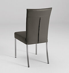 Nova: Stuhl N 1008 ca. B 47, H 91, SH 48, T 63 cmEchtleder Tendens (1) LD1400 Lava; Gestell: V2A Edelstahl