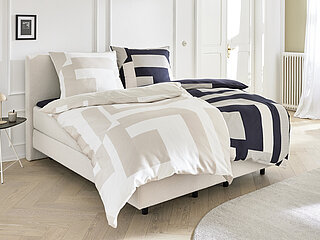 Musterring Heimtextilien Bettwäsche Slow in Fb. Beige und Schwarz von Musterring