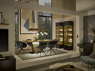 Wohnmoebel Trevio in Eiche und Lack Anthrazit von Musterring