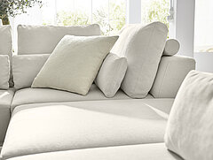 JustB! PM100: Ecksofa, Stoff Easy care white (PG 8, 100 % Polyester)