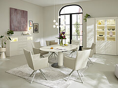 Wohnmöbel Korsika Regal, Sideboard und Esstisch in Fb. Beige von Musterring