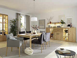 Esstisch 8983, Asteiche, ca. 168 x 95, H 75 cm