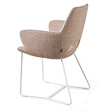 Armchair 502, approx. W 63, H 84, SH 51, AH 67, D 64, SD 42/48 cm, frame: A 15 structured white, Otello rose fabric (PG 5) (72% polyester, 28% polypropylene)