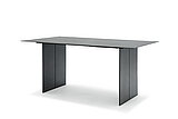 Dining table with fixed tabletop V 2007, approx. 180 x 100, H 77 cm; tabletop: ceramic (1) Oxido Darknight, sides: RAL 9017 - traffic black