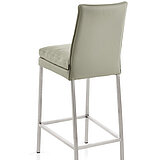 Barhocker 61254,Rhombo-Komfort-Sitzkissen, Leder Toledo Perle, Gestell Quadratrohr Edelstahl, ca. B 40, H 105, SH 70, T 55, ST 38 cm