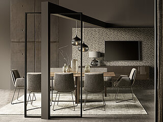 Chair MEX with armrest, approx. W 54, H 88, SH 51, AH 69, D 62, SD 43 cm; base: M56 bronze, 25021 fabric (JAB 2), 55% modacrylic, 26% polyester, 10% polyamide, 9% cotton / 24021 fabric (JAB 2), 100% polyester