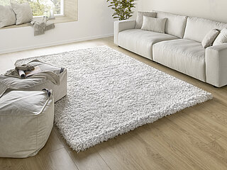 MR Bergen: Teppich Livina, Fb. 21 silber (100 % Polyester), ca. L 290, B 200 cm