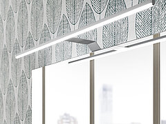 Bad Rimini: Detail LED-Aufsatzleuchte ZALAUF60 für Funktionsspiegel FEEN0118026 inkl. LED-Beleuchtung, Korpus Weiß Glanz